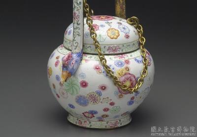 图片[2]-Painted enamel yu vessel with loop handle and floral decoration, Qing dynasty, Qianlong reign (1736-1795)-China Archive